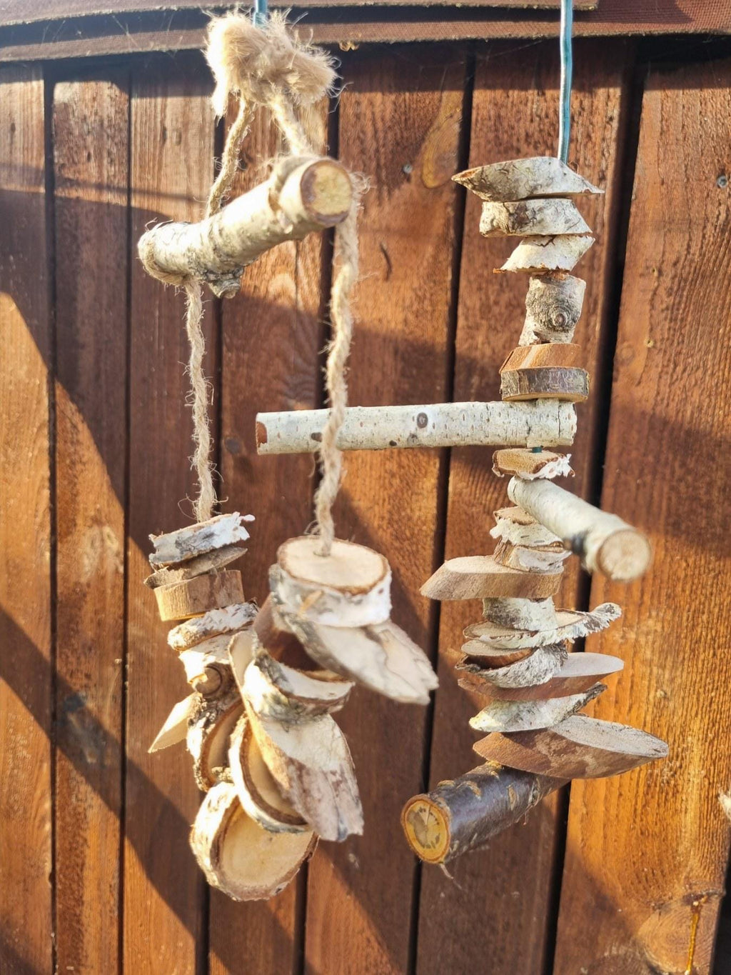 Bird Chew Toy for Canaries & Parakeets | Hanging Birch - Cherry Wood