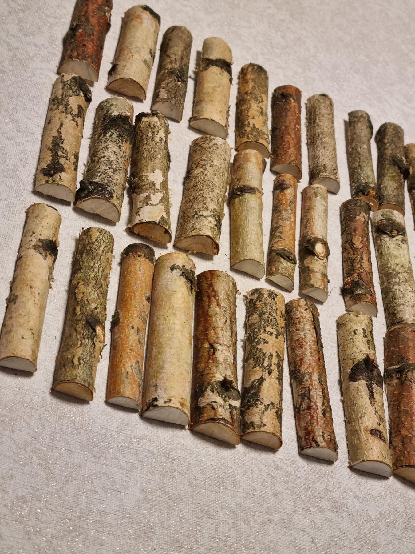 30 pcs Birch Wood Half Logs for Crafts, 4" Natural White Birch Branches, Split Birch Sticks for DIY Home Decor, Rustic Wood Slices for Art