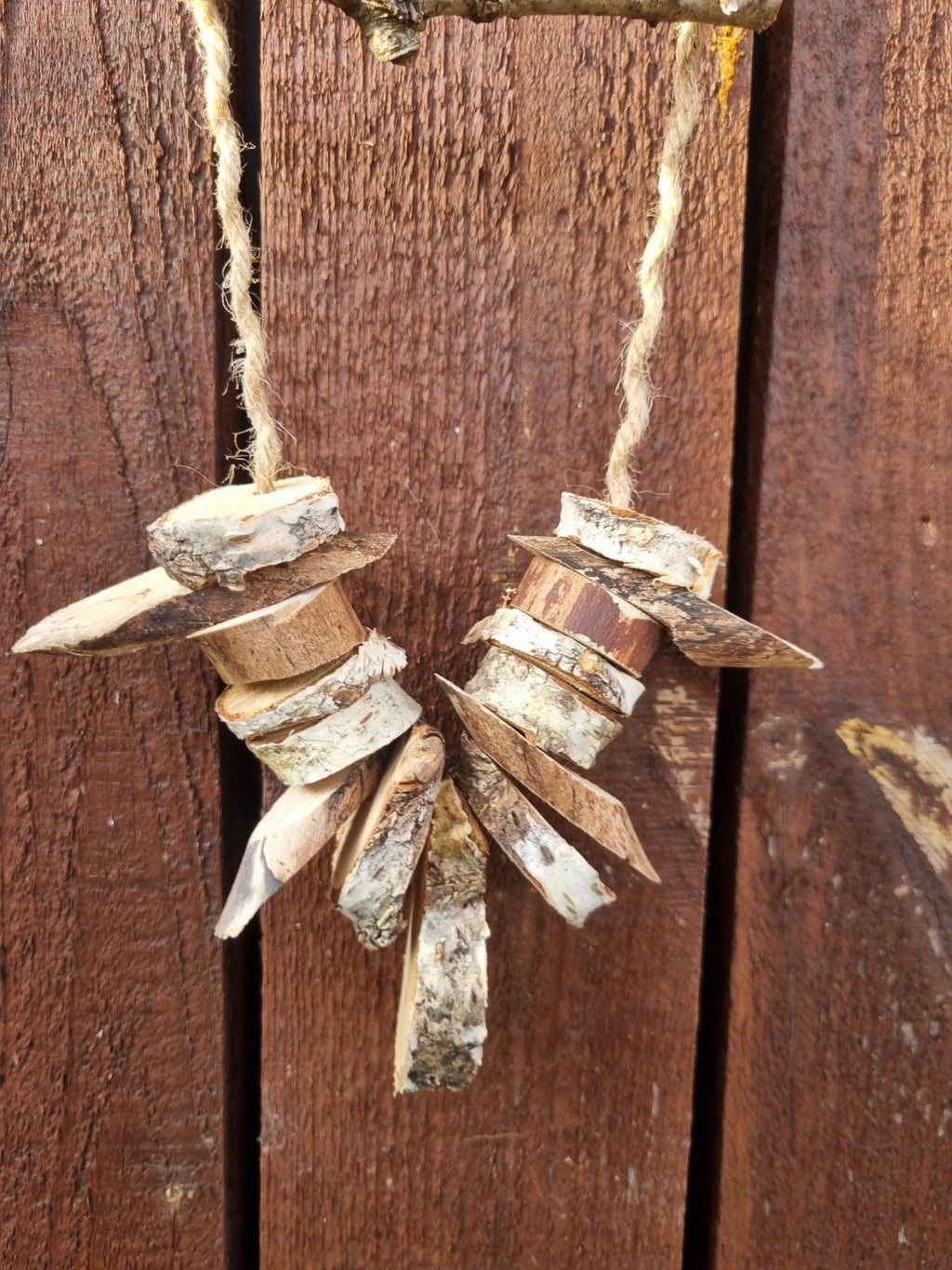 Bird Chew Toy for Canaries & Parakeets | Hanging Birch - Cherry Wood