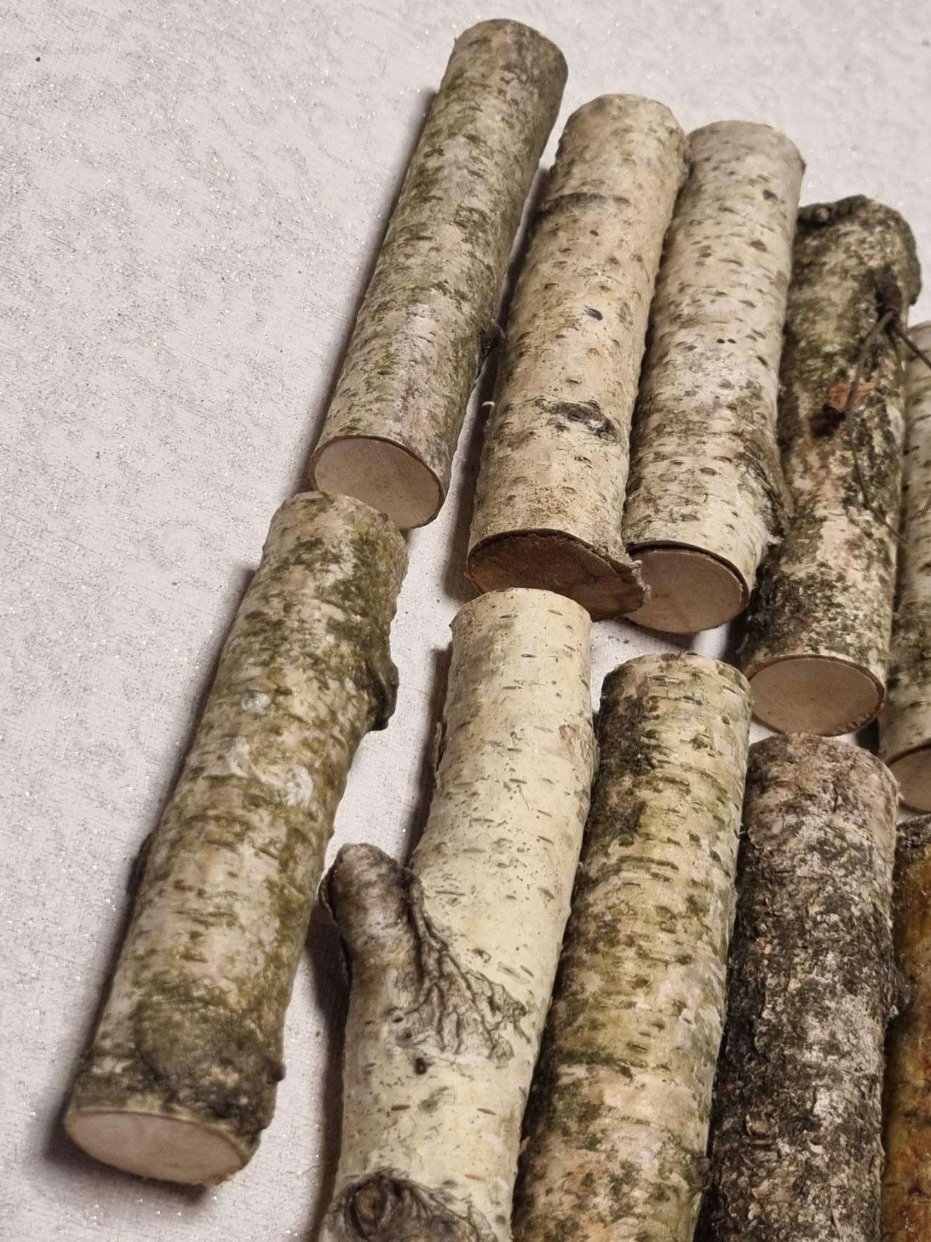 Birch Wood Sticks – Small Logs for Arts, Crafts, 12-Piece Set, Untreated Lithuanian Wood