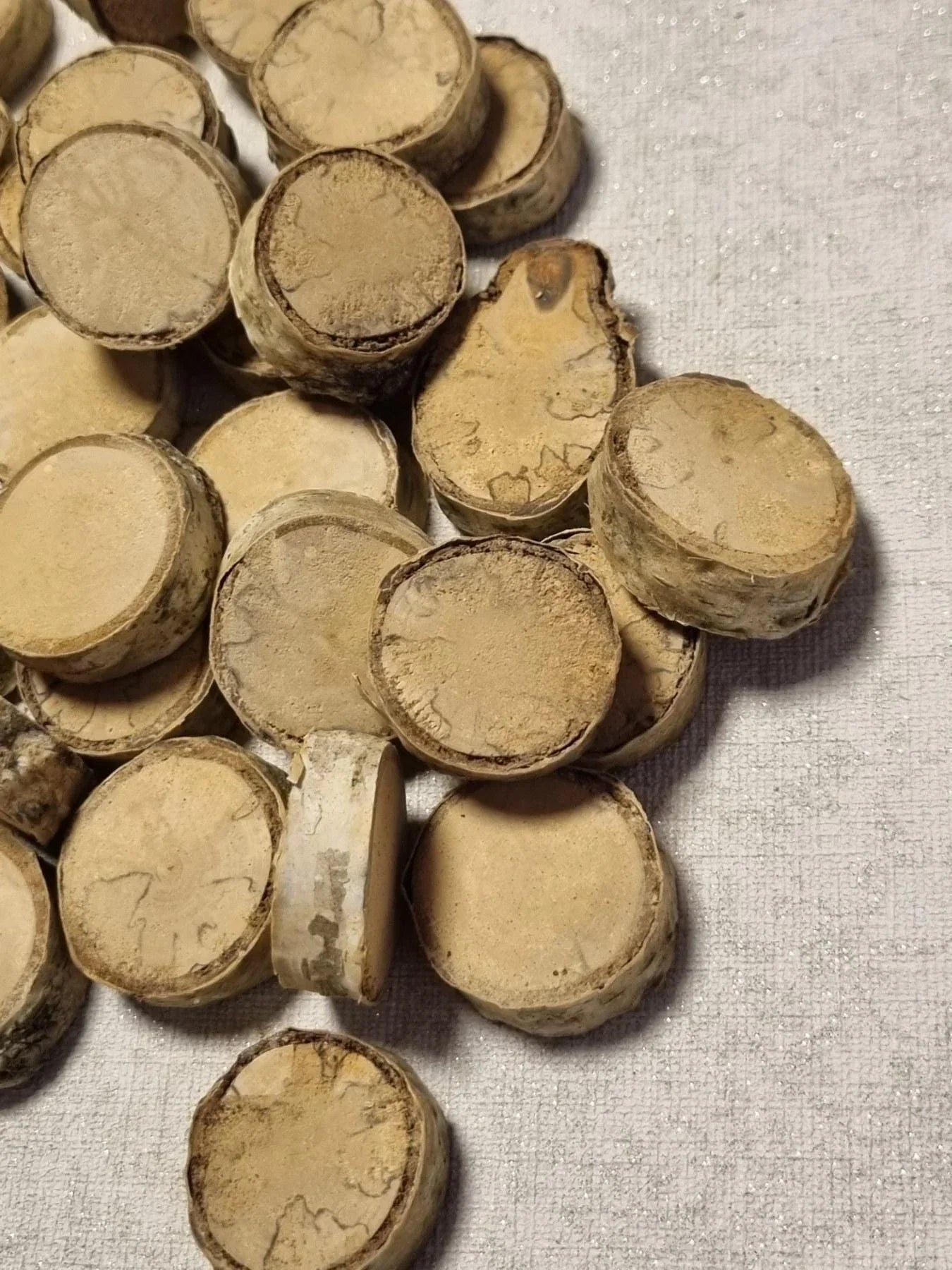 Set of 35 Dried Birch Wood Slices for Crafts - Smooth & Polished Natural Wooden Circles - Rustic Wedding Decor
