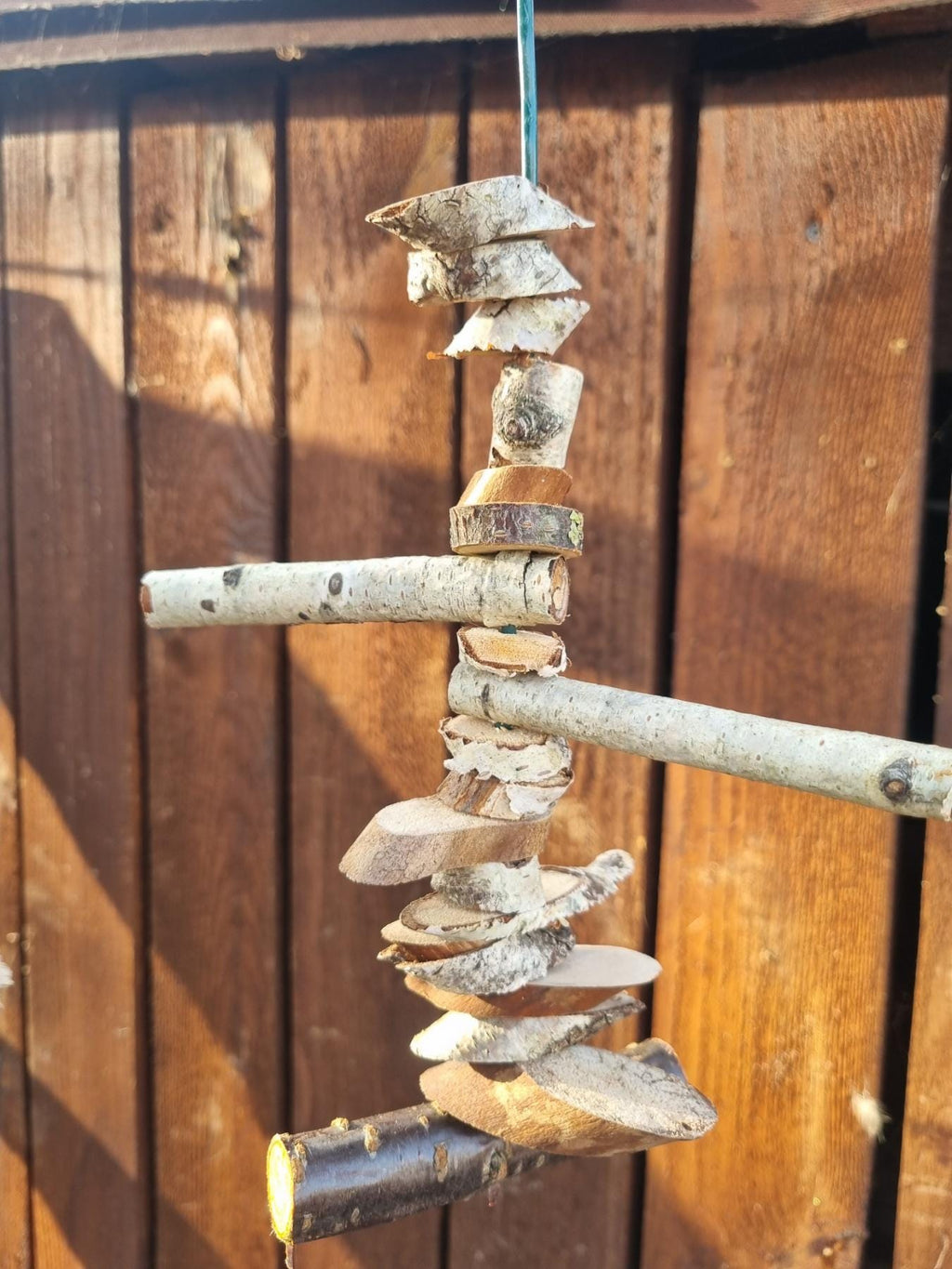 Bird Chew Toy for Canaries & Parakeets | Hanging Birch - Cherry Wood