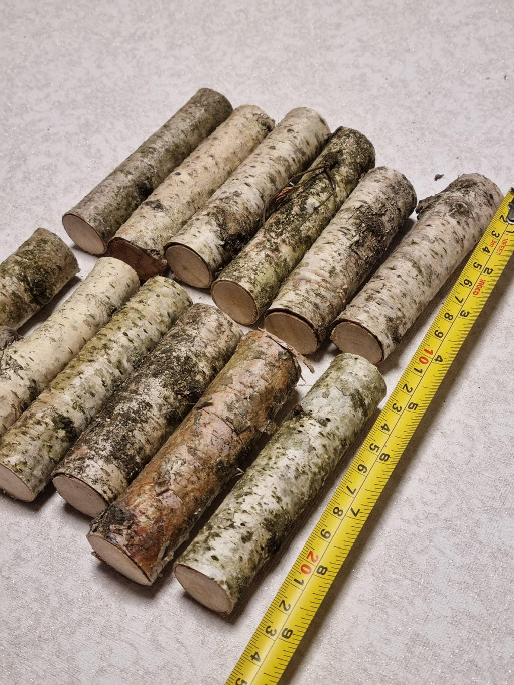 Birch Wood Sticks – Small Logs for Arts, Crafts, 12-Piece Set, Untreated Lithuanian Wood