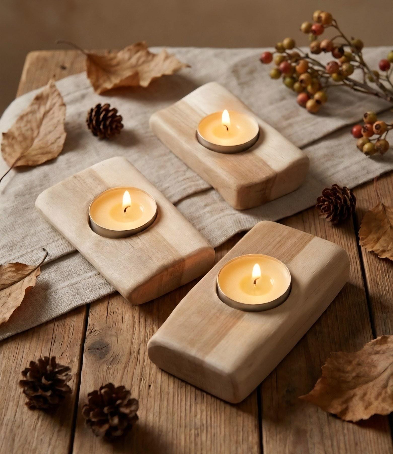 Tealight Holders | Handmade Scandinavian Style Candle Holders | Minimalist Rustic Home Decor