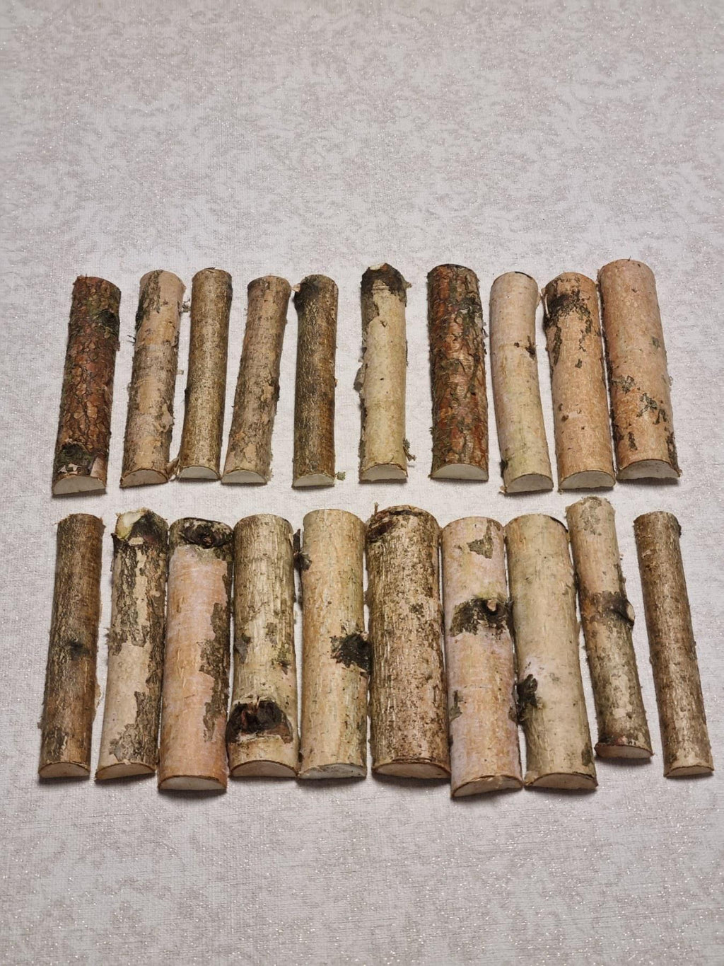 20 Birch Wood Half Logs, 4" White Birch Branches for Crafts, Natural Birch Sticks, Rustic Wedding Decor, DIY Wood Supplies