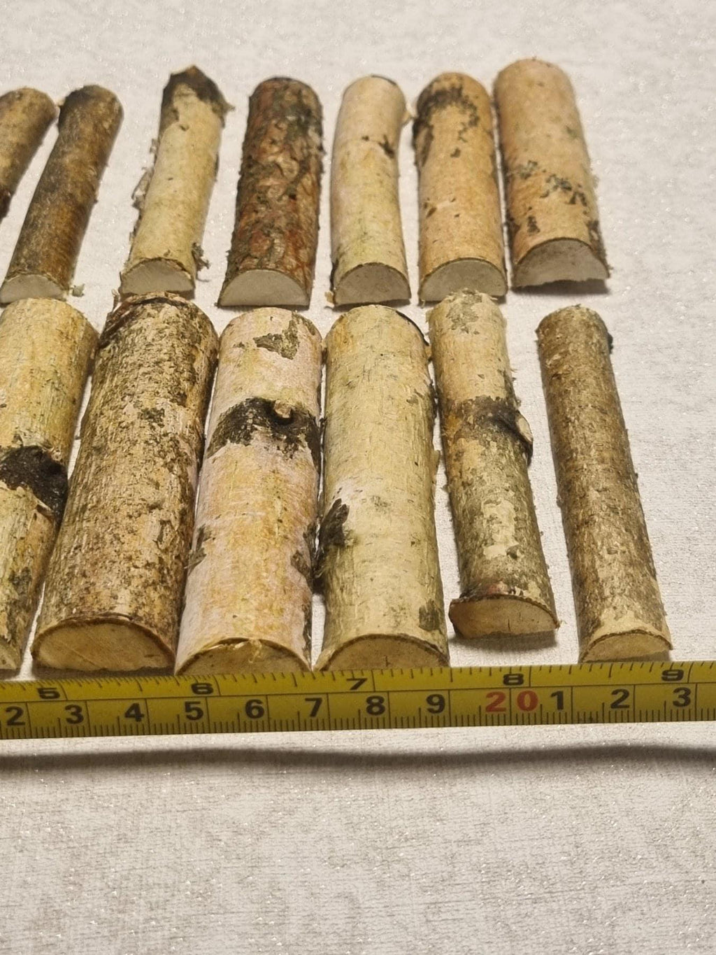 20 Birch Wood Half Logs, 4" White Birch Branches for Crafts, Natural Birch Sticks, Rustic Wedding Decor, DIY Wood Supplies