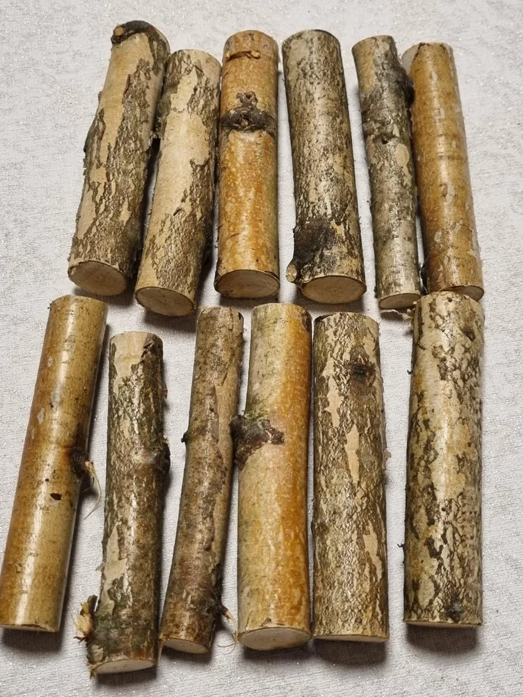 12 Pack Birch Wood Logs / Twigs for Reptile Tank, Aquarium Decor, Small Pet Chews