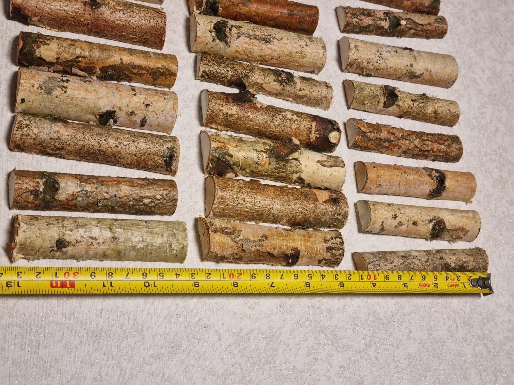 Natural Silver Birch Wood Logs Half Round Branches for Crafts, 4" Birch Sticks with Bark, Rustic Wedding Decor, DIY Wood Supplies