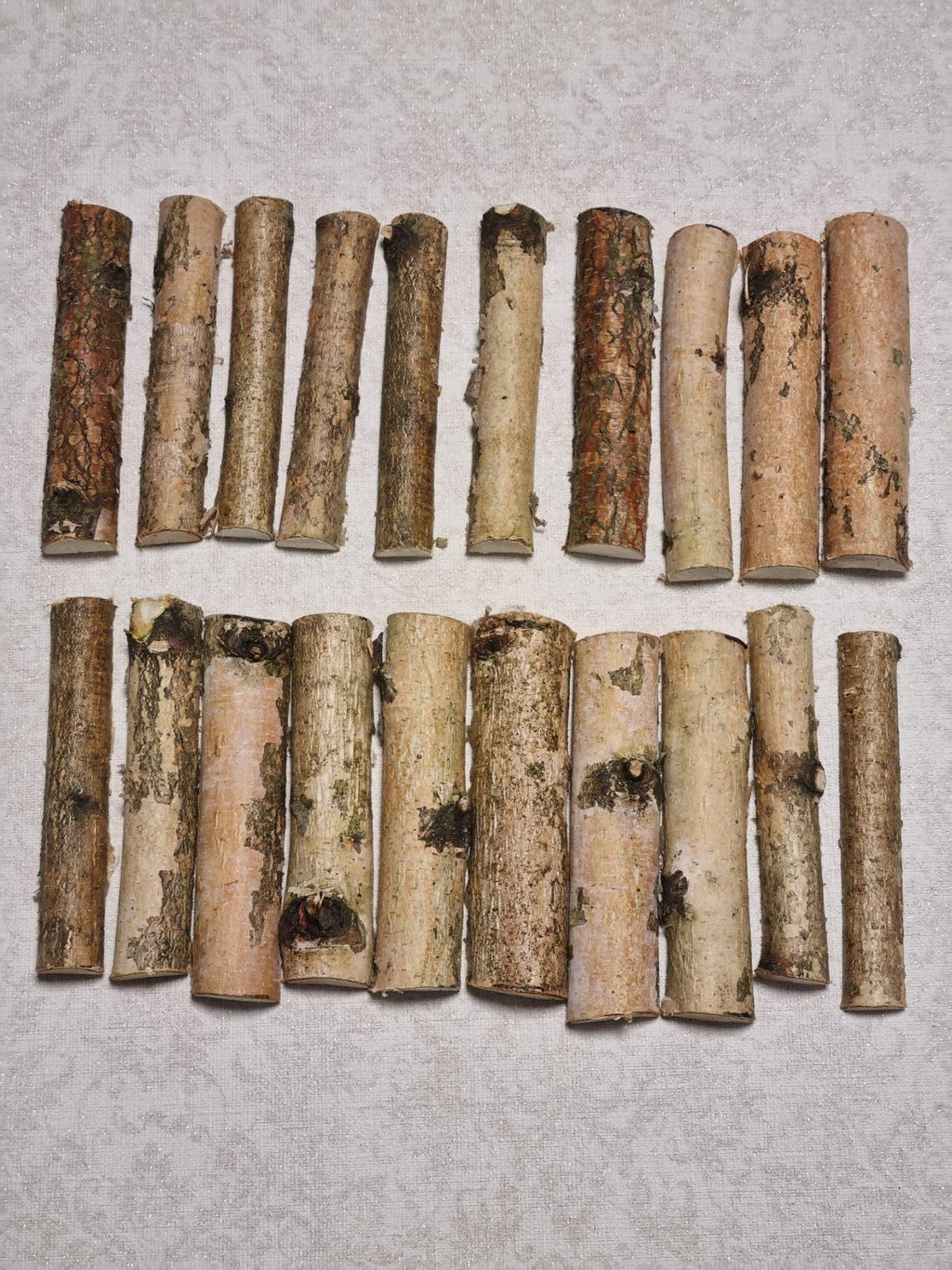 20 Birch Wood Half Logs, 4" White Birch Branches for Crafts, Natural Birch Sticks, Rustic Wedding Decor, DIY Wood Supplies