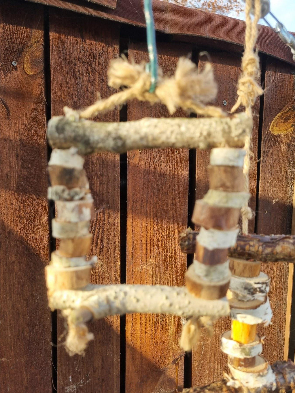 Hanging Chew Toy for Rabbits  Rodents | Natural Birch & Cherry Wood Cage Decor