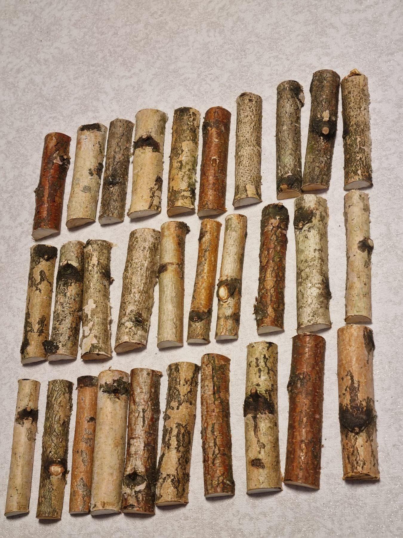 30 pcs Birch Wood Half Logs for Crafts, 4" Natural White Birch Branches, Split Birch Sticks for DIY Home Decor, Rustic Wood Slices for Art