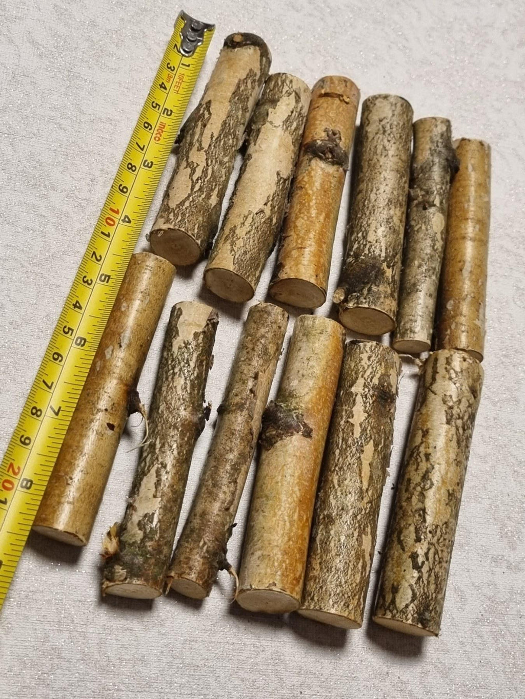 12 Pack Birch Wood Logs / Twigs for Reptile Tank, Aquarium Decor, Small Pet Chews