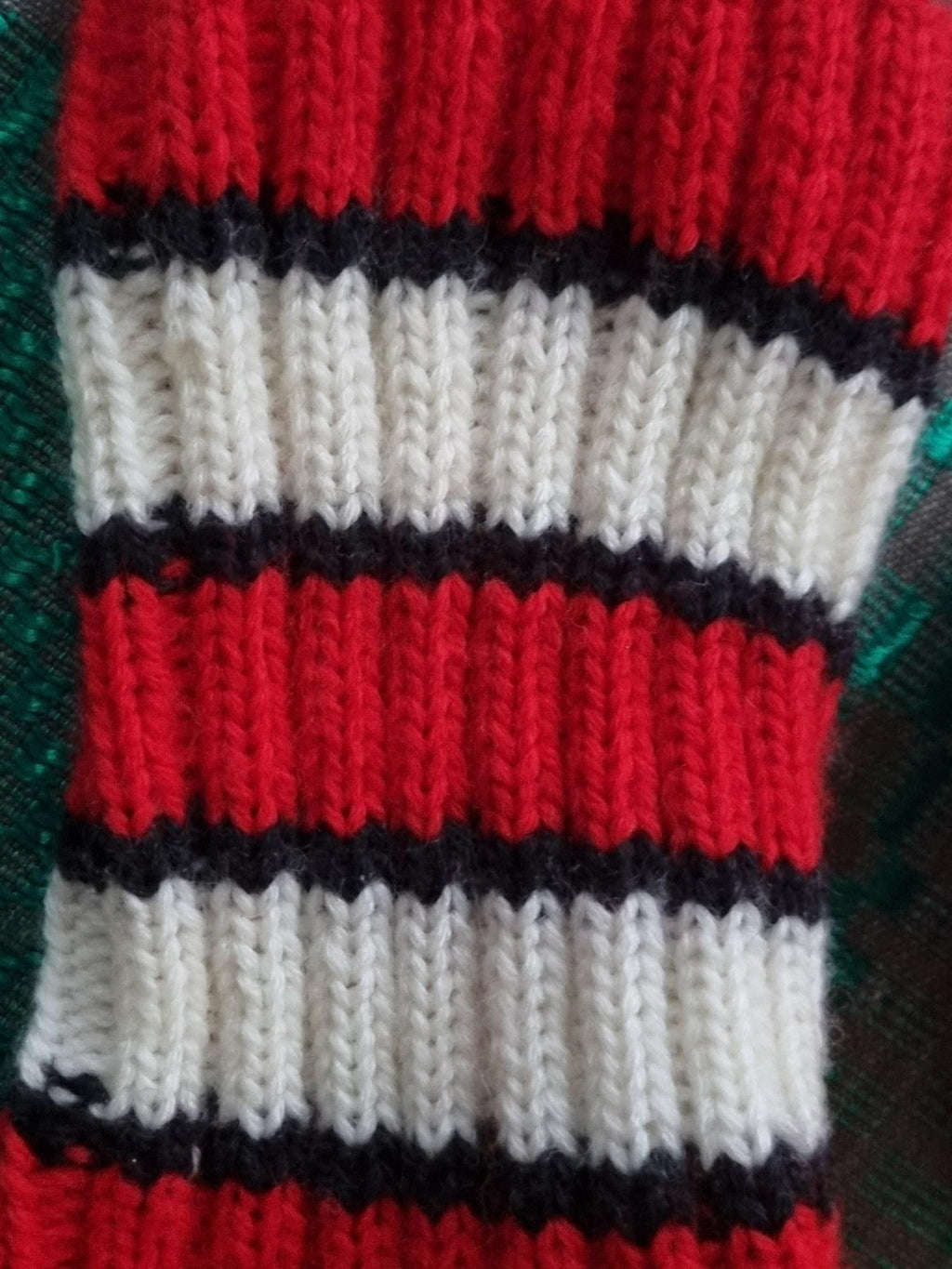 Hand Knitted Wool Socks, Striped Winter Loungewear (EU 39-40)