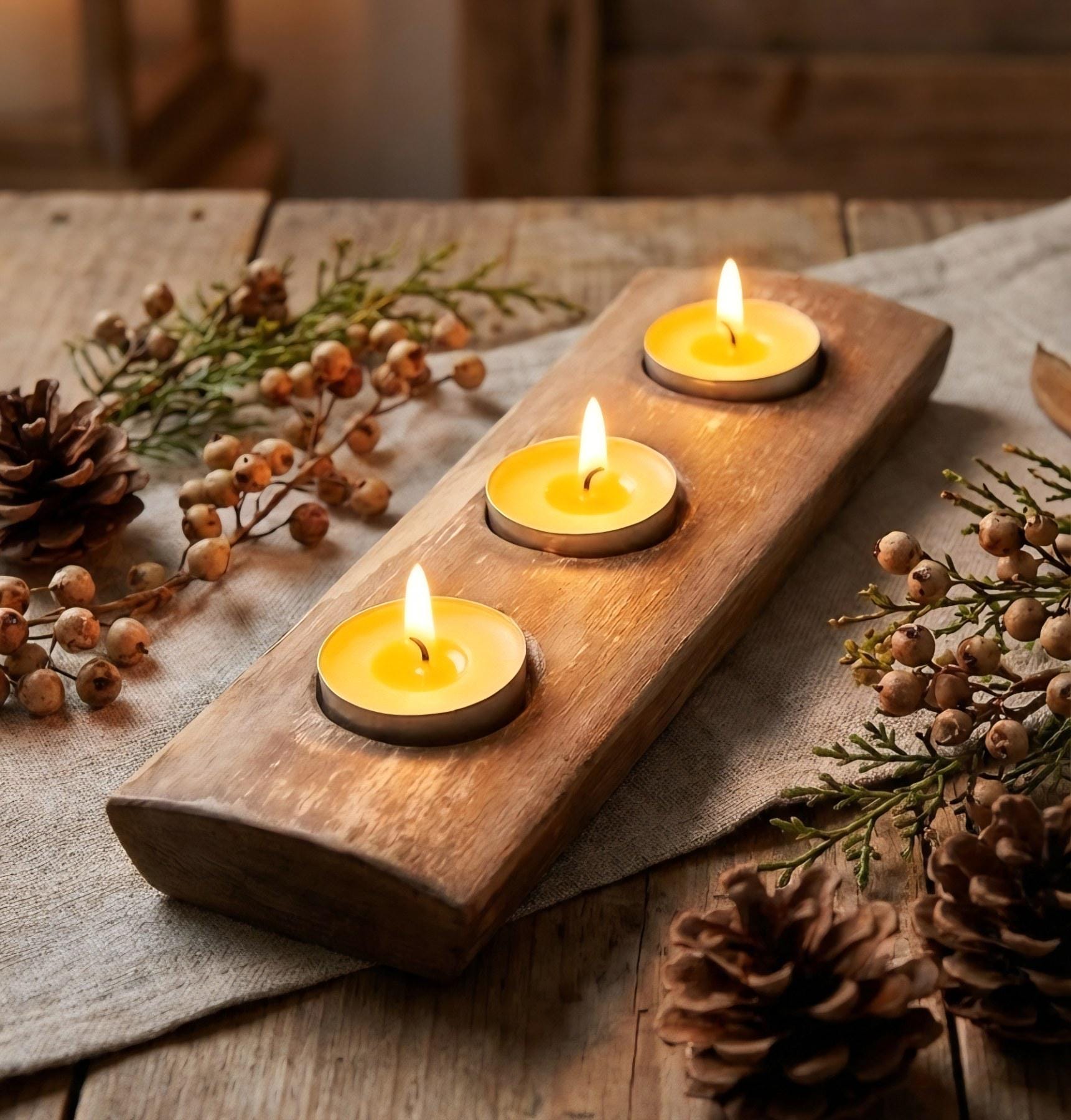 Candle Holder - Handmade Natural - Minimalist Lithuanian Home Decor