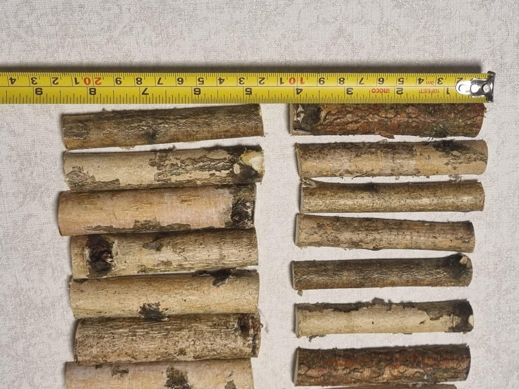 20 Birch Wood Half Logs, 4" White Birch Branches for Crafts, Natural Birch Sticks, Rustic Wedding Decor, DIY Wood Supplies