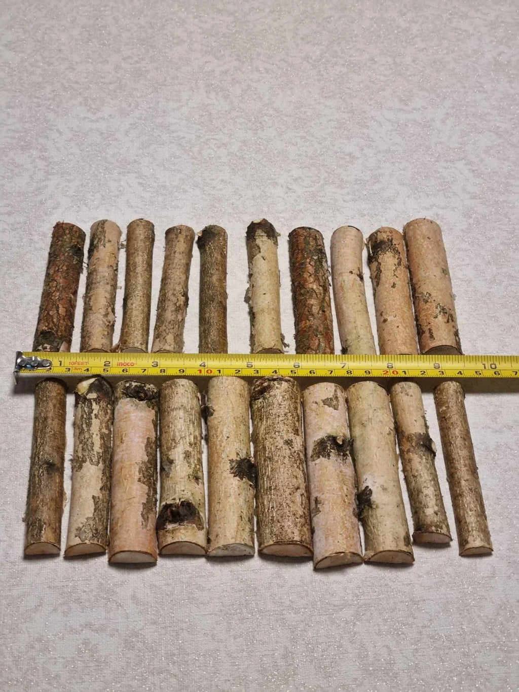 20 Birch Wood Half Logs, 4" White Birch Branches for Crafts, Natural Birch Sticks, Rustic Wedding Decor, DIY Wood Supplies