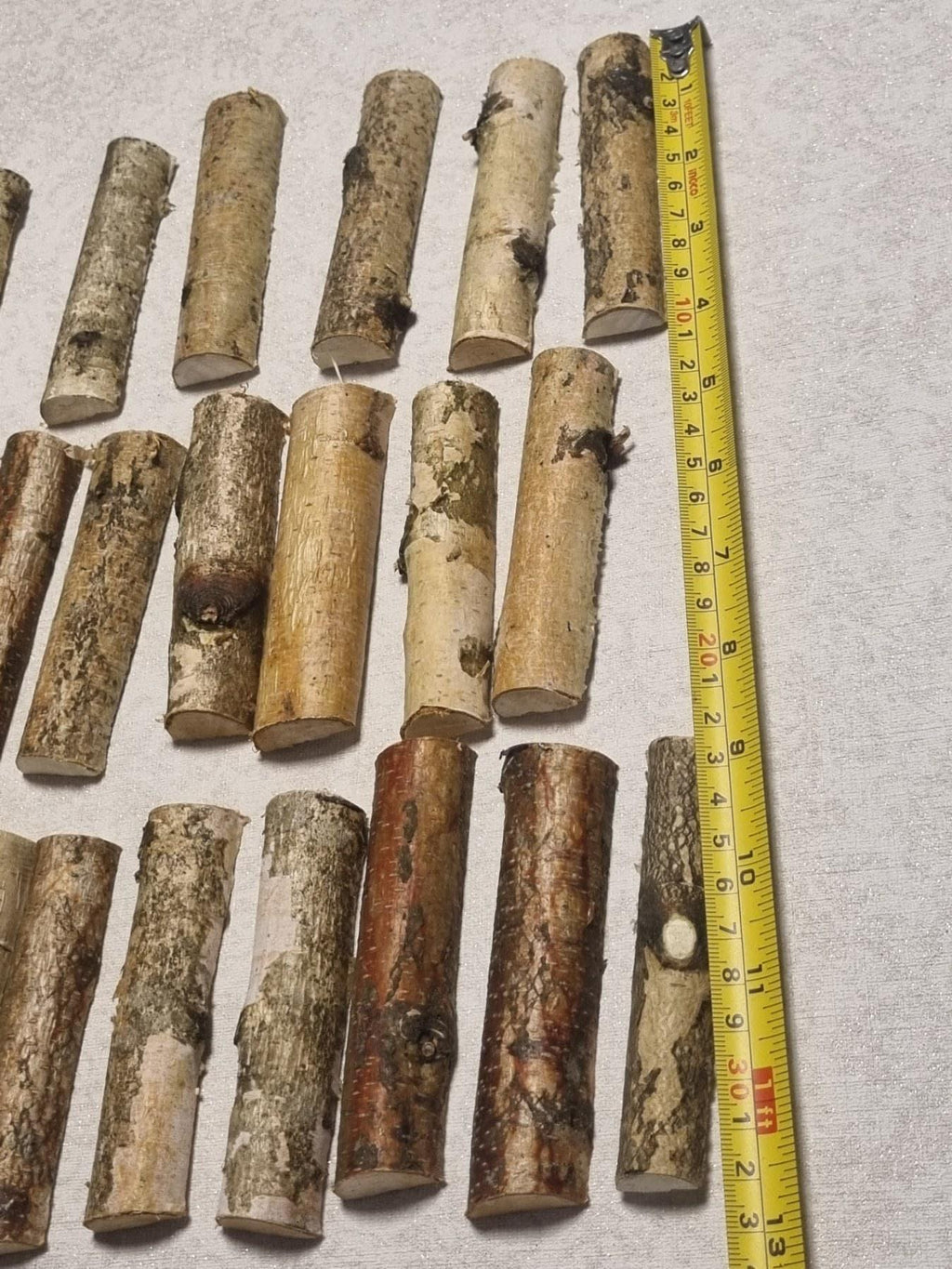 25 Birch Branch Halves, 4" Natural White Birch Wood Logs for Crafts, Rustic Wedding Decor, Birch Bark Sticks, DIY Woodworking Supplies