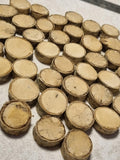 Set of 35 Dried Birch Wood Slices for Crafts - Smooth & Polished Natural Wooden Circles - Rustic Wedding Decor