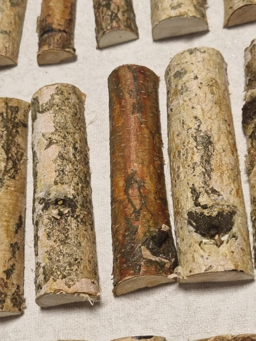 Natural Silver Birch Wood Logs Half Round Branches for Crafts, 4" Birch Sticks with Bark, Rustic Wedding Decor, DIY Wood Supplies