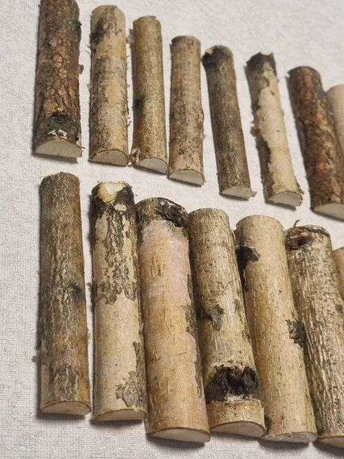 20 Birch Wood Half Logs, 4" White Birch Branches for Crafts, Natural Birch Sticks, Rustic Wedding Decor, DIY Wood Supplies