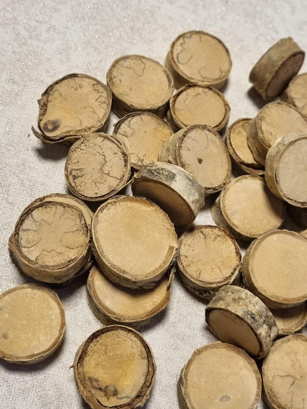 Set of 35 Dried Birch Wood Slices for Crafts - Smooth & Polished Natural Wooden Circles - Rustic Wedding Decor