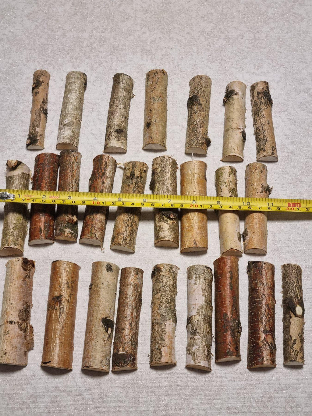 25 Birch Branch Halves, 4" Natural White Birch Wood Logs for Crafts, Rustic Wedding Decor, Birch Bark Sticks, DIY Woodworking Supplies
