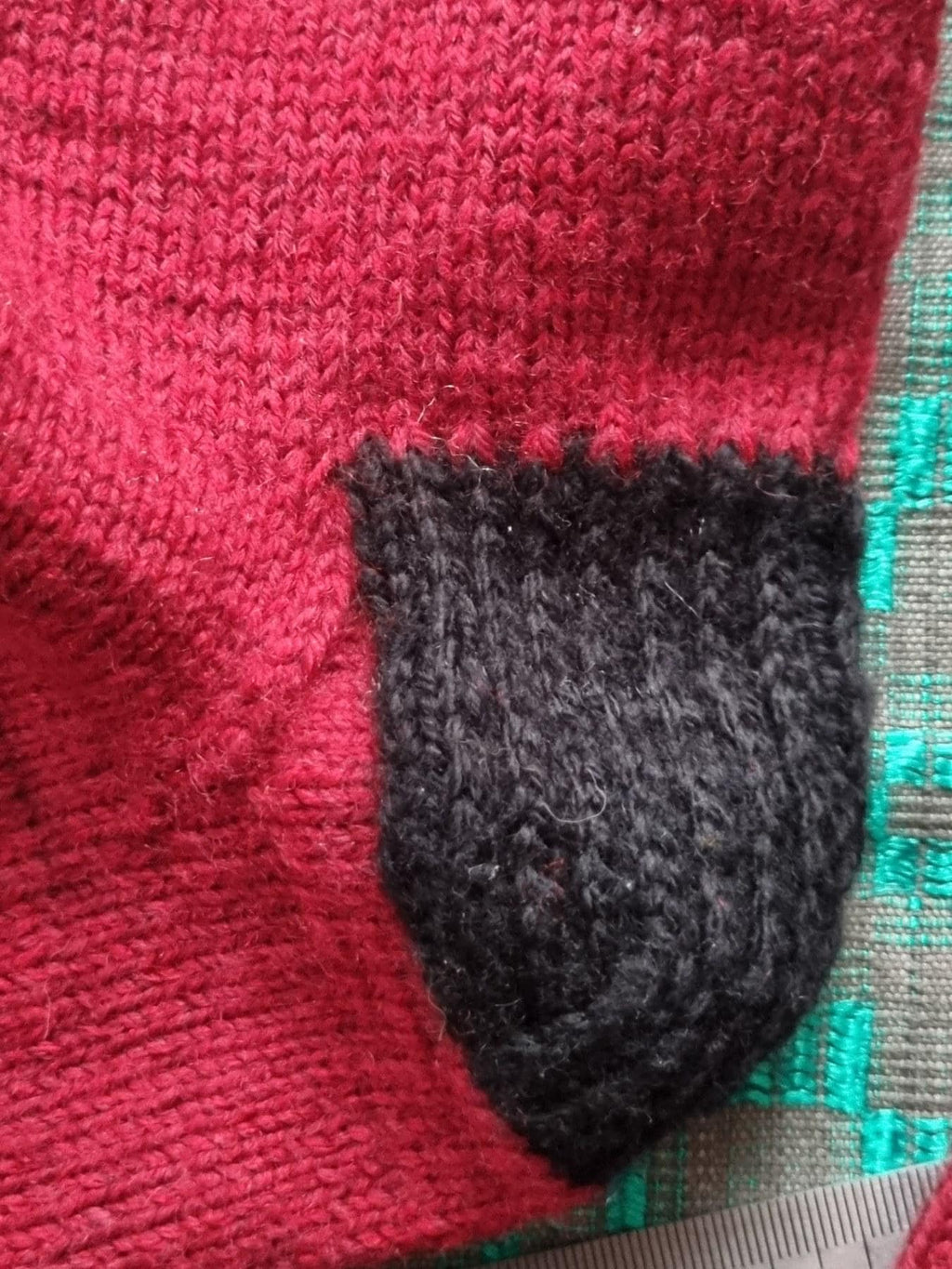 Handmade Wool Knit Socks, Red & Grey, Lithuanian Gift