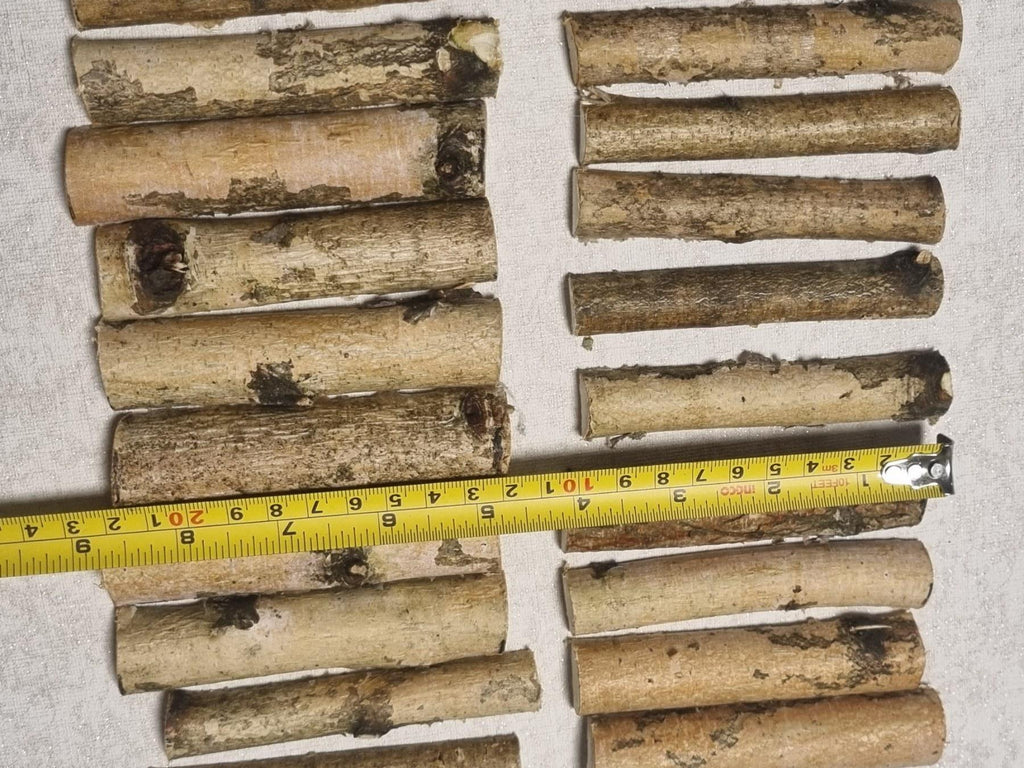 20 Birch Wood Half Logs, 4" White Birch Branches for Crafts, Natural Birch Sticks, Rustic Wedding Decor, DIY Wood Supplies